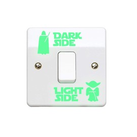 StickerDeen | Dark Side Light Side Light Switch Vinyl Decal Sticker (Kids Room, Man Cave, Home, Boys, Girls, Children, Adults) - UK Made (Glow in The Dark) (Pack of 1)