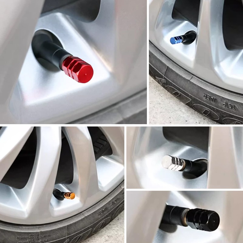 BOROLA Car Tire Valve Stem Caps with Hexgon Style(Blue, Pack
