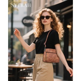 SYTRAH Crossbody Bags for Women, Lightweight Medium Crossbody Purse, Soft Leather Purses for Women Shoulder Handbags with Tassel Mocha Brown