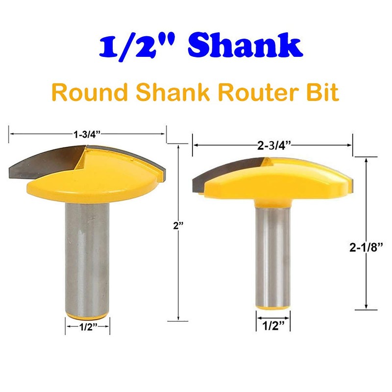 2-3/4 Inch Diameter Horizontal Crown Router Bit 1/2-Inch Shank Router