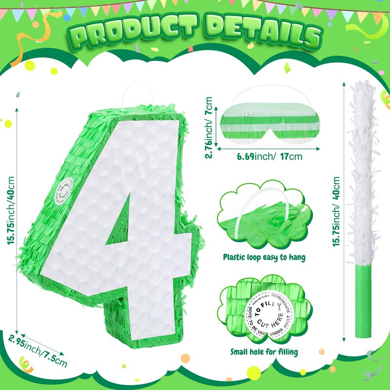 Soulchen Golf Pinata Set Sports Theme Number 16 Inch Pinata