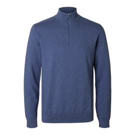 SELECTED FEMME Men's Slhberg Half Zip Cardigan Noos, Oceana, L