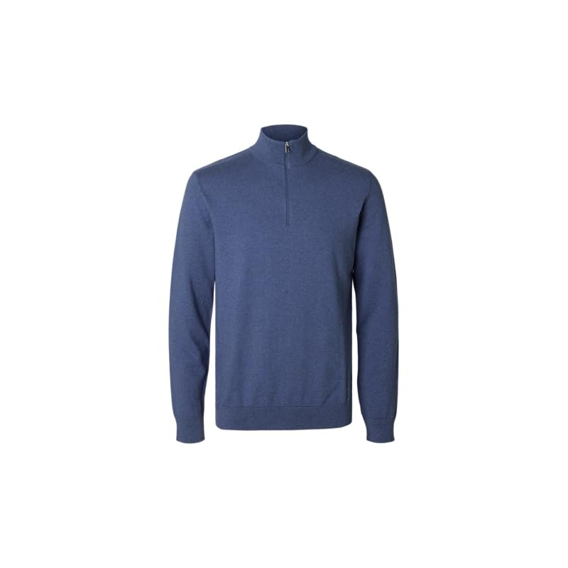 SELECTED FEMME Men's Slhberg Half Zip Cardigan Noos, Oceana, L