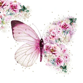 20 Napkins Fairytale Butterfly Romantic Table Decoration 33 x 33 cm