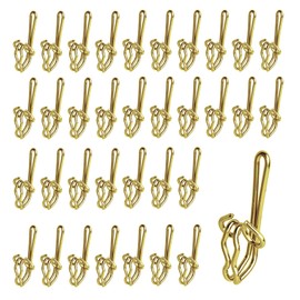 100pcs Brass Curtain Hooks,Heavy Duty Metal Metal Drapery Curtain Hooks,Metal Curtain Hooks,curtain hooks metal,Heavy Duty Curtain Hooks for Window,Door,Shower Curtain,Pencil Pleat Curtains(Gold)