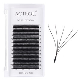 W Eyelash Extensions 5D Volume 0.07D Curl 8-15mm Easy Fan W-shaped Lash Premades Cluster Black W Lash