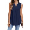 Newchoice Shirts for Women Casual Summer, Soft Sleeveless Tops V Neck Work Blouse Classy Basic Tank (Navy Blue, M)