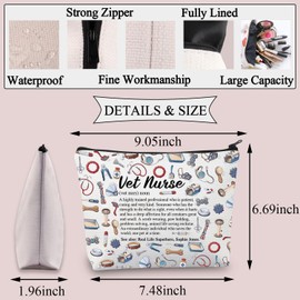 BDPWSS Veterinarian Gift Vet Nurse Definition Makeup Bag Vet Nurse Appreciation Gift Vet Nursing Student Veterinary Gift (Vet Nurse noun)