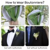 2Pcs White Daisy Corsage Wrist Flower Set Artificial Hand Flower