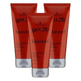 Got 2B Boosted Hair Thickening Cream for Fuller Styles, Medium Shine, Medium Hold, 6 Ounce - 3 Pack