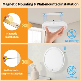 Meliya Rechargeable Motion Sensor Ceiling Light with Remote, 3000K 4000K 6500K Magnetic No Wiring Battery Powered Closet Light for Shower Stairs Hallway Porch Pantry Garage Patio Shed