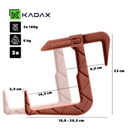 KADAX Flower Box Holder No Drilling Required, Balcony Box Holder Set, Adjustable Hooks and Holders for Flower Box, Flower Box Holder for Balcony and Windowsill (Pack of 3, Terracota)