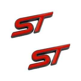 Pack of 2 3D Metal ST Sticker Car Head Emblem, Car Metal ST Emblem, Alloy ST Radiator Grille Logo, Front Grill Body Boot Decoration, Badge, Chrome Sticker for Car Decoration