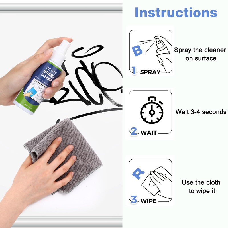 Loopeer 24 Pack Whiteboard Cleaner Spray 3. 4 oz Dry