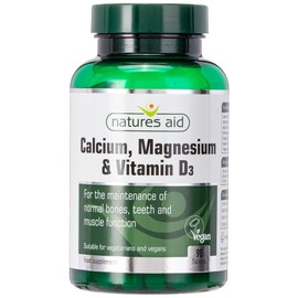 Natures Aid Calcium Magnesium and D3, Helps Maintain Normal Bones, Teeth and Muscle Function, Vegan, 90 Tablets