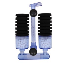 Powkoo Aquarium Fish Tank Filter Sponge Filter Double Sponge Filters with 2 Media Containers (Black)