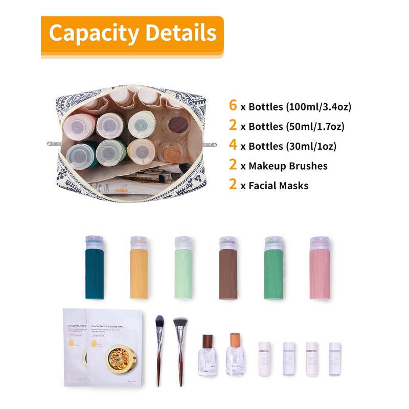 Large Makeup Bag Zipper Pouch Travel Cosmetic Organizer for Women