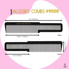 Allegro Combs 9000 Clipper Cutting Combs Blending Combs Fading Combs 6 Pk. (Black)