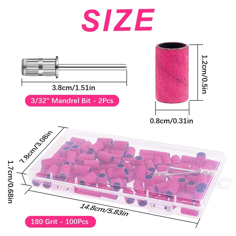 Difenni Sanding Bands for Nail Drill,Sanding Bands Nail Drill Bits
