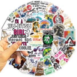 Jujutsu Stickers Brazilian Jiu-Jitsu Sticker for Water Bottles Laptop Luggage Phone, Cute Sport Decals for Adults Teens Vinyl Waterproof Decals Cool Stickers (Jitsu)