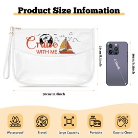 Cruise Trip Makeup Bag Cruise Lover Gift Ideas Summer Vacation Gift Clear Makeup Bag Cruise Travel Organizer Zipper Pouch for Sister Girls Daughter Wife Cruising Accessories for Women