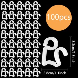 Gutter Hooks for Fairy Lights, Pack of 100 Fairy Lights Attachment, Fairy Lights Holder, Gutter Hooks, Weatherproof Plastic Gutter Clip for Christmas Decoration, Hanging Outdoor Lights