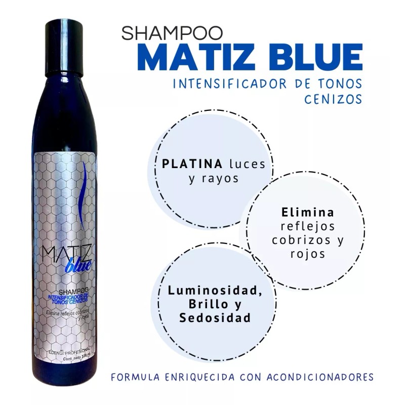 Edengi Sh Matiz Blue 330ml Intensificador De Cenizos Envio Gratis
