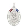 Solid 925 Sterling Silver / / Diamond-Cut Enamel St Christopher