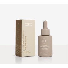 SUGARED + BRONZED Sunless Tanning Glow Drops, Face and Body Self Tanner, Customizable for a Natural Glow, Clean Formula, Streak Free Self Tanning Serum, Suitable for All Skin Types, Vegan, 1 Fl Oz