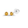 Solid 14K White Gold 3mm Round Natural Citrine November Birthstone