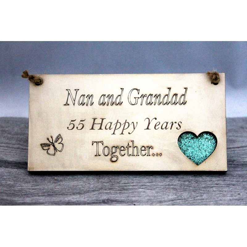 Nan and Grandad Grandparents Anniversary Gift Plaque Gift 55 Years