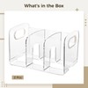 Homaisson 2 PCS Clear Magazine Holders, 3 Compartments Vertical File
