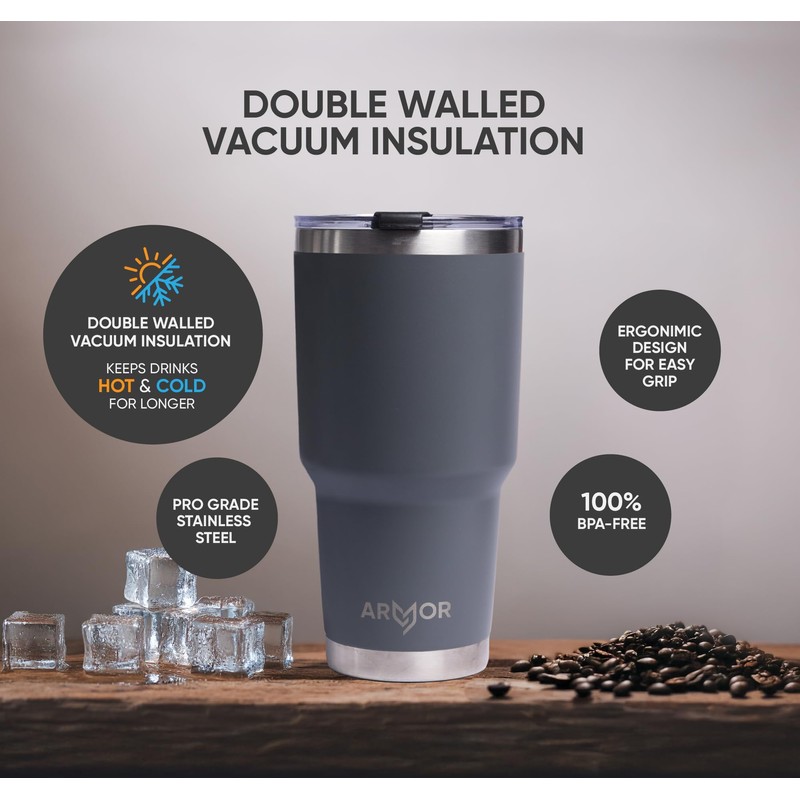 Product Armor 30oz Vacuum Insulated Stainless Steel Tumbler (Gotham Grey)