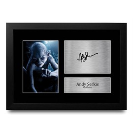 HWC Trading FR A4 Andy Serkis Lord of the Rings Gollum Gifts Printed Signed Autograph Picture for Movie Memorabilia Fans - A4 Framed