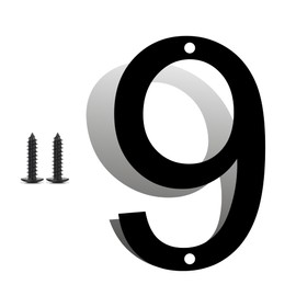 5 Inch Stainless Steel House Numbers, Metal Address Numbers and Letters, Black Door Mailbox Number, House Address Letter and Number for Office Home Farm Outside (Alloy number 9)