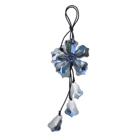 RATCHROLL 1 Pcs Artificial Crystal Crystal Flower Car Rear View Mirror Pendant Accessories Car Hanging Ornament Blue
