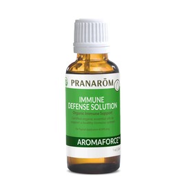 Pranarom - Aromaforce Immune Defense Solution - Eucalyptus, Rosemary, Peppermint, Corriander, and Clove Bud - 100% Pure Essential Oil Blend | USDA and ECOCERT Certified Organic (30ml)