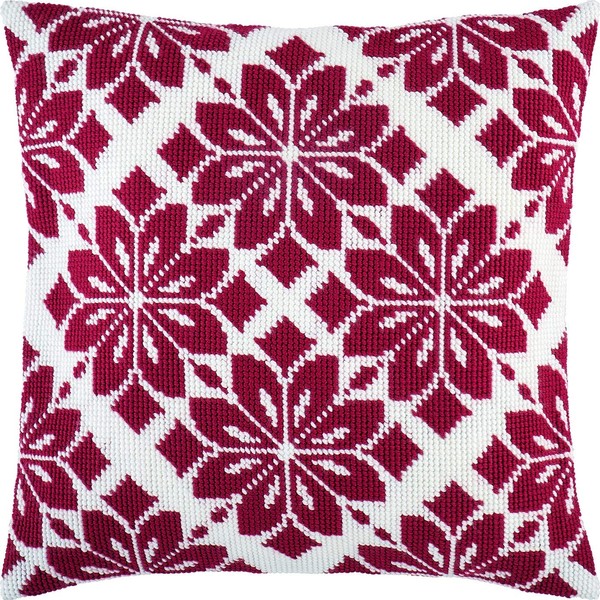 Nordic Star Embroidery Kit Decorative Cushion 16" x 16" Printed Tapestry Canvas, European Quality