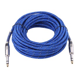 6.35 mm Macho estéreo a 6.35 mm Macho Jack Cable de Audio estéreo balanceado, línea de interconexión balanceada para Mezclador, Guitarra eléctrica, Amplificador, Grabador de micrófono.(10m)