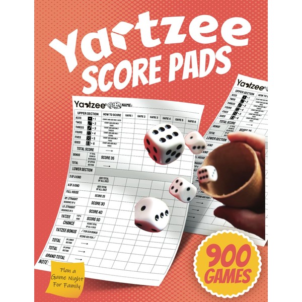Yatzee Score Pads: Large 150 Scoring Sheets with Guide for