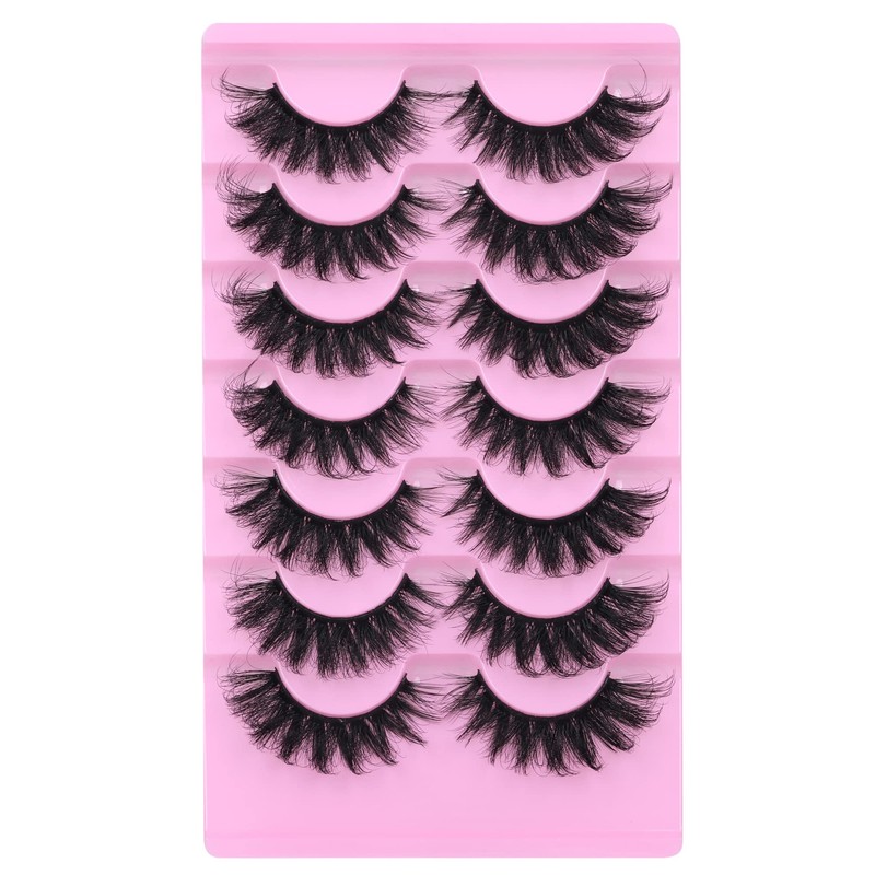 JIMIRE Cat Eye Lashes Faux Mink Eyelashes Fluffy 18MM Volume