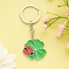 BOOMTOP Key Ring Lucky Charm Clover Ladybird Four Leaf Clover