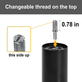 Skuehod 4 inch Metal Bed Legs Feet Replacement Screw in Non-Adjust Heavy Duty Set of 6