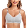 Lemorosy Women's Front Closure Cotton Bra Comfort Unpadded Wireless Everyday
