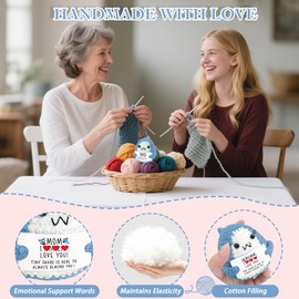AicooFest Gifts for Mom Mothers Day, Mom Birthday Gifts, from Daughter Son, I Love You Mommy Presents, Unique Emotional Positive Crochet Shark Gift for Mommy Mother in Law Bonus Step Mother