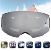 Outdoor Magnet Double Layer Antifog Skiing Goggles for Climbing Snowboardingsilver