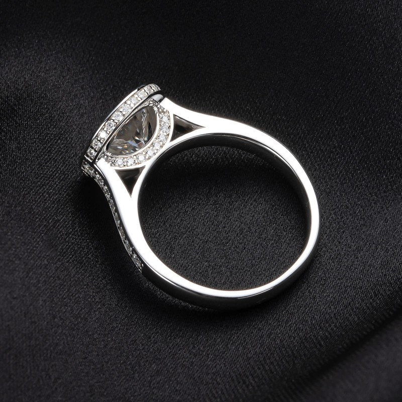 Raivari Moissanite Engagement Rings, 3.32 CTTW Bezel Setting Round Lab