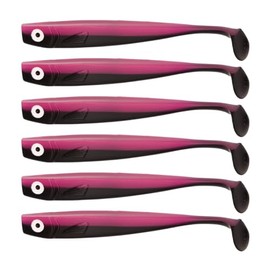 Zanderbait 12 cm Black Pinki, Fishing Lure, Artificial Bait, Zander Bait, Zander Bait, Soft Bait, Rubber Fish, Rubber Bait, Pack of 6