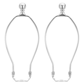 PATIKIL 9 Inch Lamp Harp Kit with Finial, 2 Set Detachable Shade Bracket Holder, DIY Lighting Accessories for Table Floor Lamps, Chrome