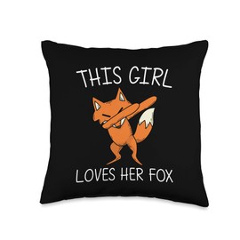 Best Fox Gifts Wildlife Foxes Forest Hunter Stuff Cool Fox for Girls Kid Dabbing Red Swift Fennec Animal Throw Pillow, 16x16, Multicolor